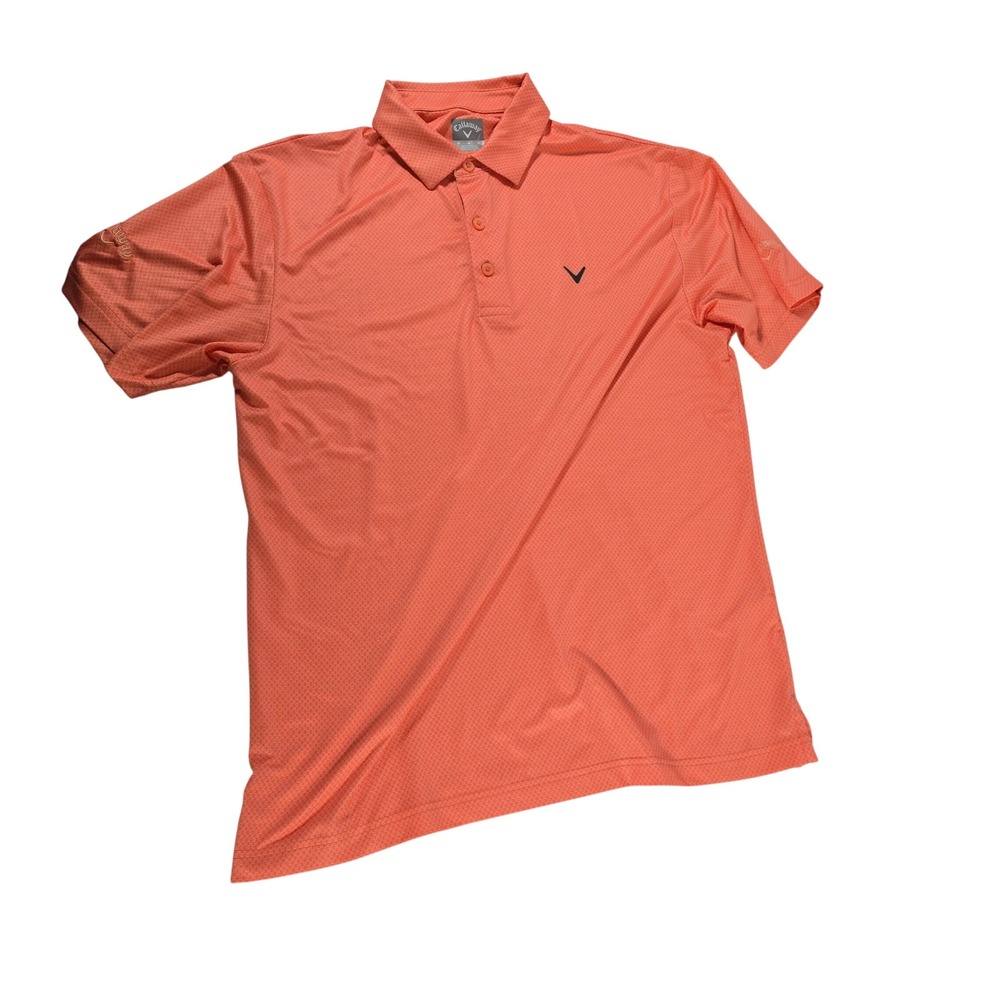 Callaway Men's Coral Geo Print Golf Polo Shirt Size Medium Short Sleeve